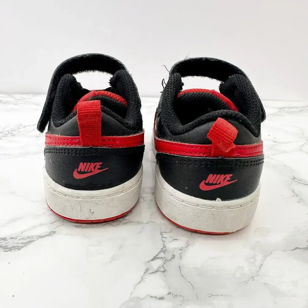 Nike‎ Court Borough Baby Boy Size 7C Sneakers Black Red